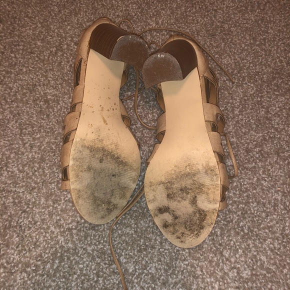 Nude JustFab Heels with Laces 👠 - Picture 6 of 6